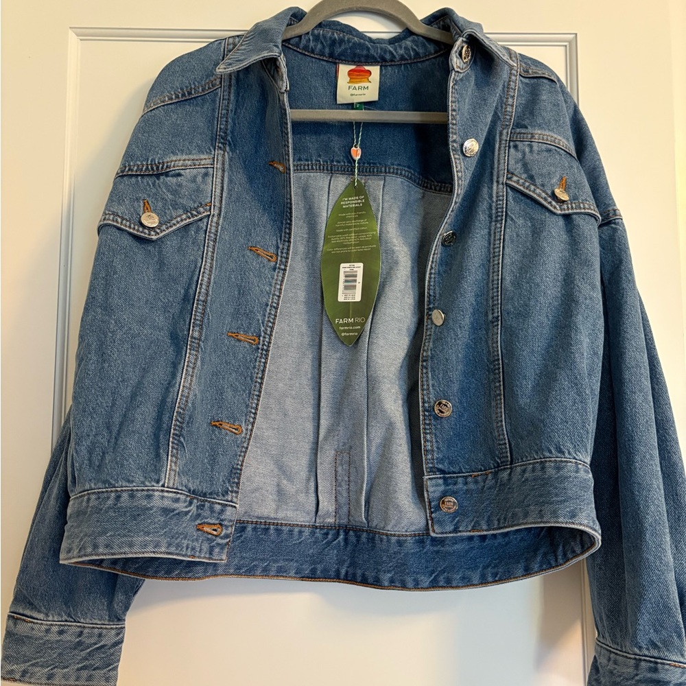 NWT Farm Rio Jean jacket size Small